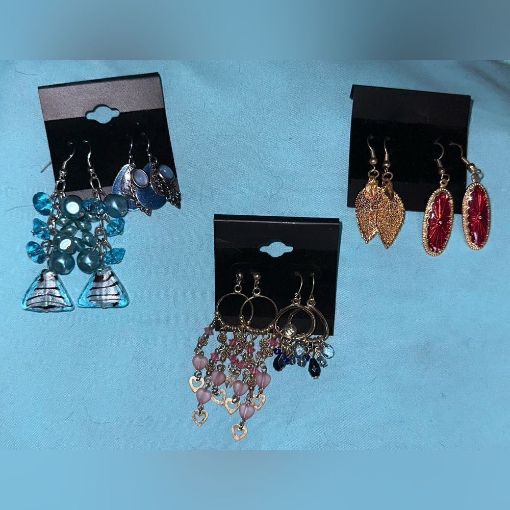 Earrings Six Pair Lot